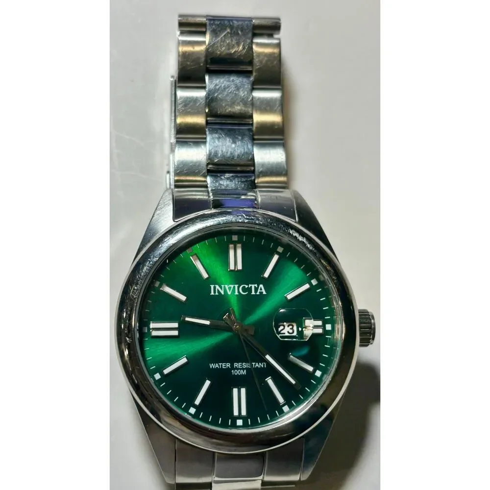 STUNNING INVICTA PRO DIVER GREEN DIAL – FRESH BATTERY!
